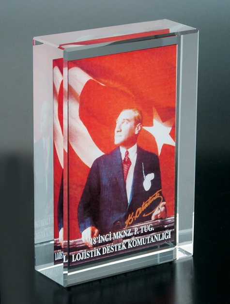 türk bayrağı kristal atatürk küp
