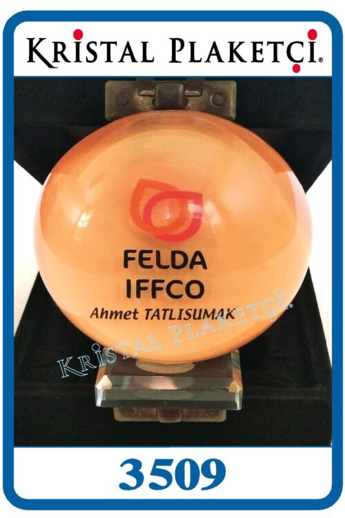 70 mm plaket kristal cam yarım küre